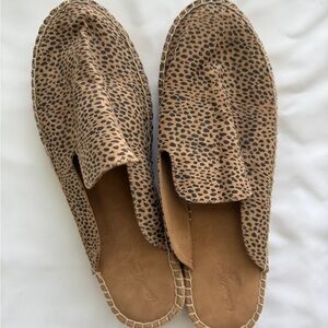 Brand new animal print loafer slides